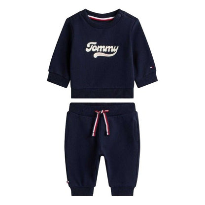 Front - Tommy Hilfiger Baby Graphic Print Top & Bottom Set