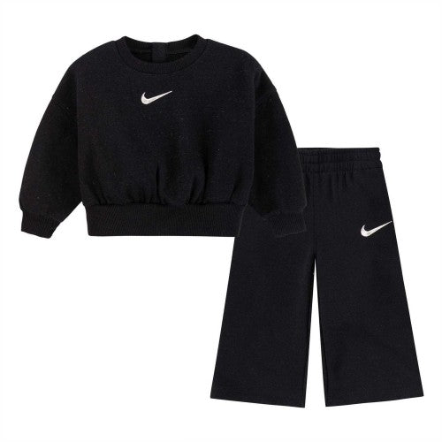 Front - Nike Baby Shine Swoosh Crew Neck Top And Trousers Set