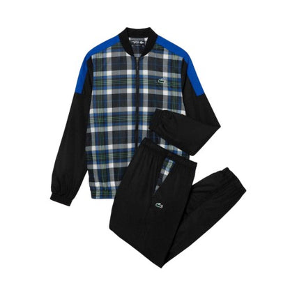 Front - Lacoste Mens Check Plaid Tracksuit