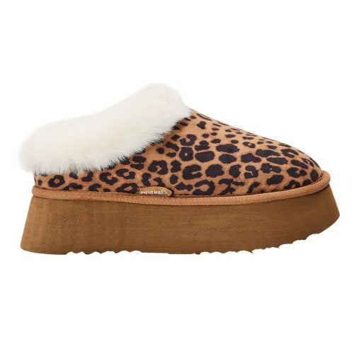 Front - Steve Madden Womens/Ladies Chaplin Leopard Print Platform Slippers