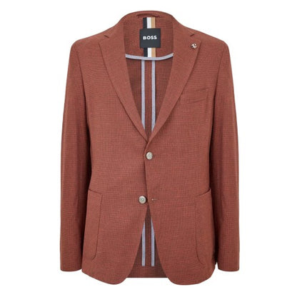 Front - Boss Mens Hanry Textured Notch Neck Blazer