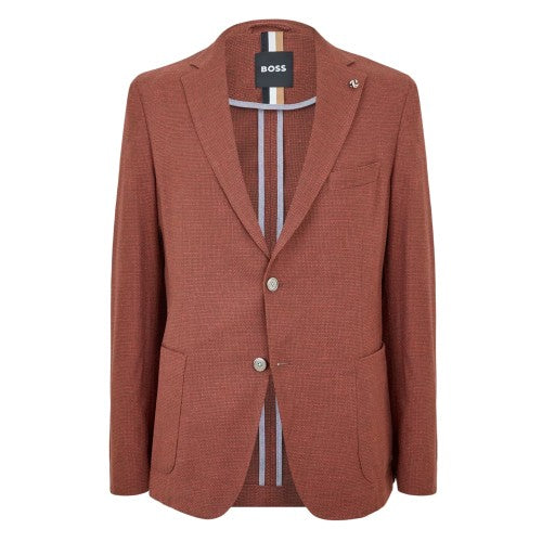Front - Boss Mens Hanry Textured Notch Neck Blazer