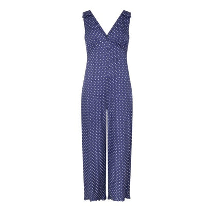 Front - Nobody´s Child Womens/Ladies Polka Dot V Neck Relaxed Fit Sleeveless Jumpsuit