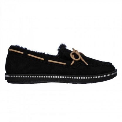Front - Skechers Womens/Ladies Cozy Faux Suede Flat Moccasin Slippers