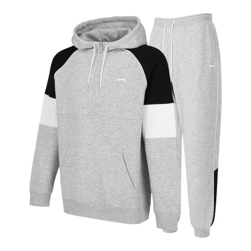 Front - Slazenger Mens Quarter Zip Tracksuit Set