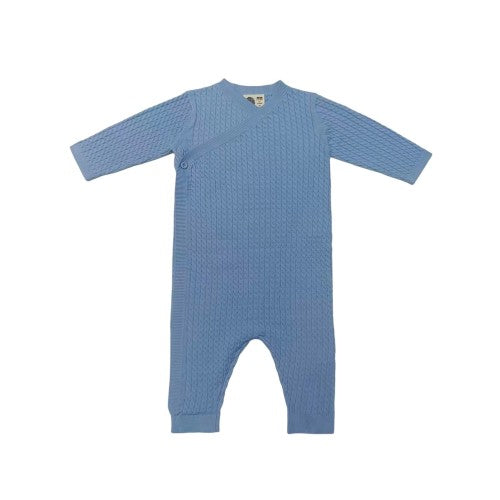Front - Pretty Green Baby Cable Knit Long-Sleeved Sleepsuit