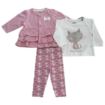 Front - Hello World Girls Top And Leggings Set