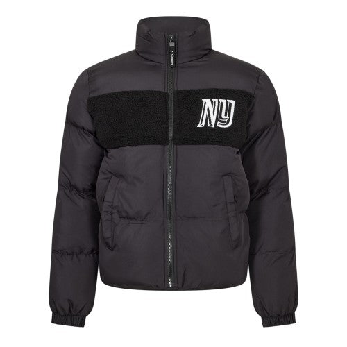 Front - NY Concept Mens Panel Sherpa Puffer Jacket