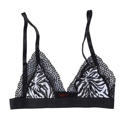 Front - Hugo Womens/Ladies Zebra Print Bra