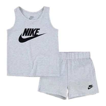 Front - Nike Girls Club Top & Shorts Set