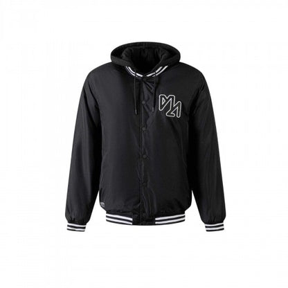 Front - Minoti Mens Embroidered Logo Detachable Hood Varsity Jacket