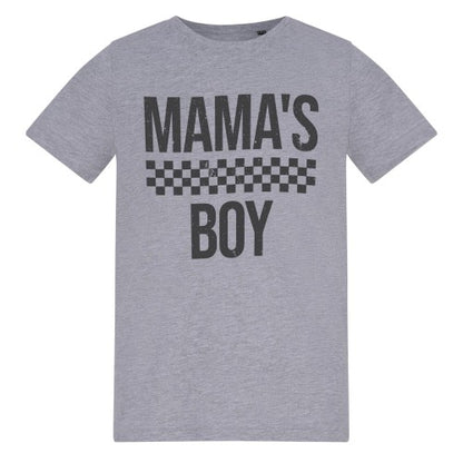 Front - AWD Childrens/Kids Mamas Boy Checkerboard T-Shirt