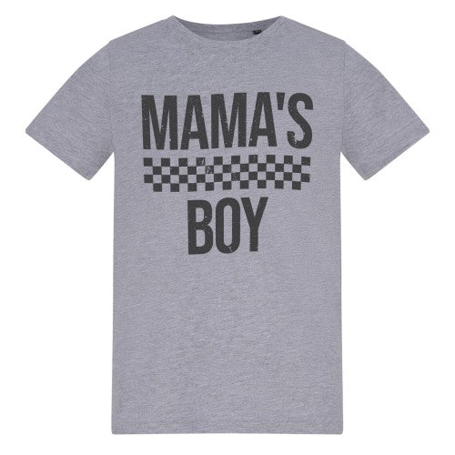 Front - AWD Childrens/Kids Mamas Boy Checkerboard T-Shirt