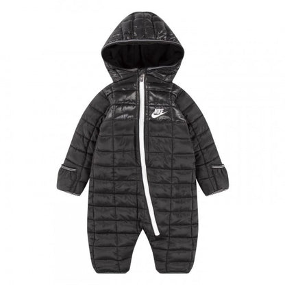 Front - Nike Baby Plaid Hooded Long-Sleeved Snowsuit