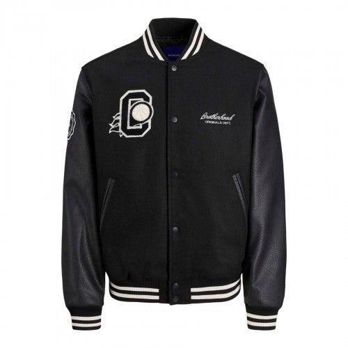 Front - Jack And Jones Mens College Basketball Bomber Jacket