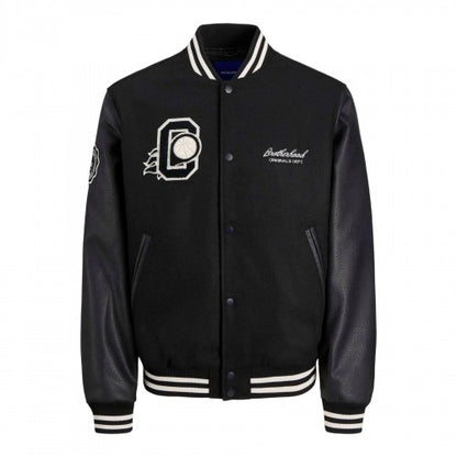 Front - Jack And Jones Mens College Basketball Bomber Jacket