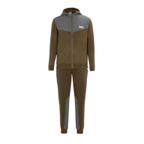 Front - Lonsdale Mens Two Tone Cotton Blend Workout Tracksuit