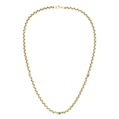 Front - Tommy Hilfiger Mens Gold Plated Stainless Steel Necklace