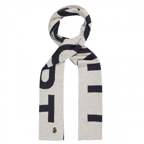 Front - Luke 1977 House Text Knitted Scarf