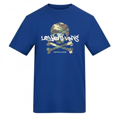 Front - Loyalti Mens Skull And Crossbones Cotton Camo T-Shirt