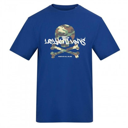 Front - Loyalti Mens Skull And Crossbones Cotton Camo T-Shirt