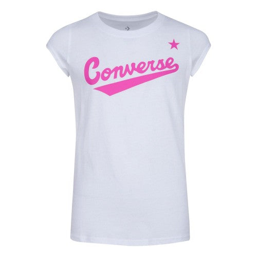 Front - Converse Girls Logo Cotton T-Shirt