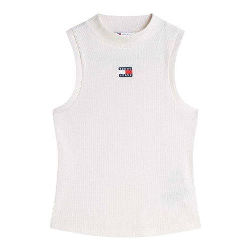 Front - Tommy Jeans Womens/Ladies Ribbed Racerback Fitted Vest Top