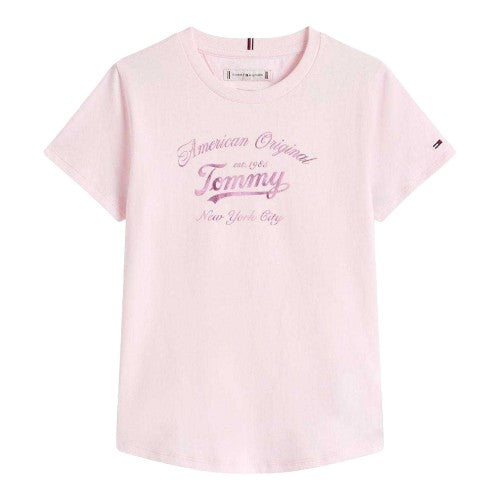 Front - Tommy Hilfiger Girls Script T-Shirt
