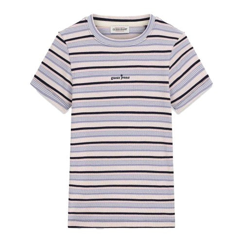 Front - Guess Womens/Ladies Striped Slim T-Shirt