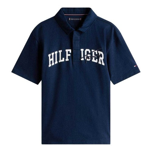 Front - Tommy Hilfiger Childrens/Kids Script Logo Polo Shirt