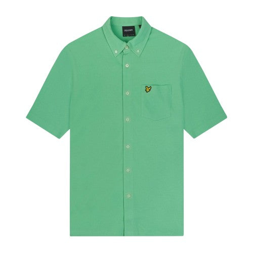 Front - Lyle & Scott Mens Pique Short-Sleeved Shirt