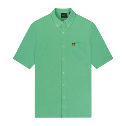 Front - Lyle & Scott Mens Pique Short-Sleeved Shirt