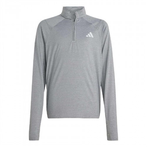 Front - Adidas Childrens/Kids Go-To Quarter Zip Long-Sleeved T-Shirt