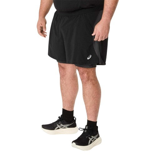 Front - Asics Mens Road 2 in 1 Running Shorts