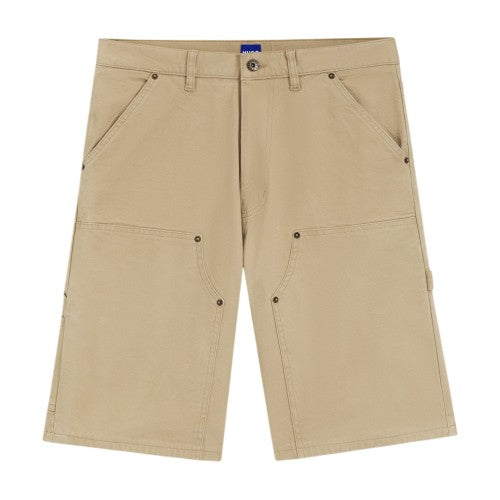 Front - Hugo Mens Cotton Canvas Chino Shorts