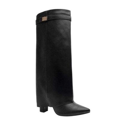 Front - Where's That From Womens/Ladies Nareva Fold Over Knee-High Boots