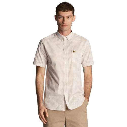 Front - Lyle & Scott Mens Gingham Slim Short-Sleeved Shirt