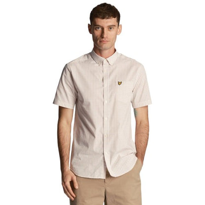 Front - Lyle & Scott Mens Gingham Slim Short-Sleeved Shirt