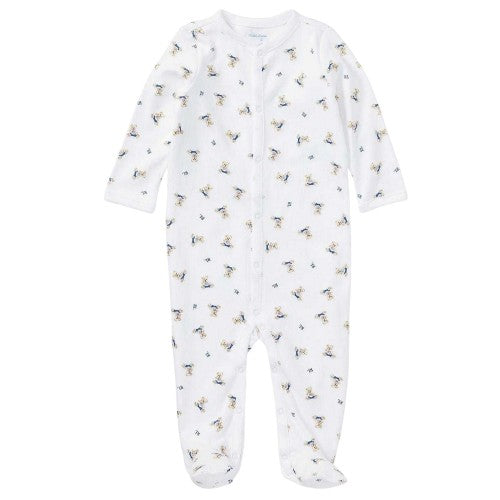 Front - Ralph Lauren Baby Teddy Bear Sleepsuit