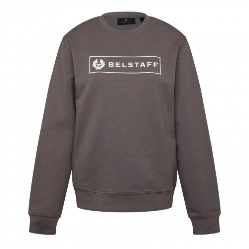 Front - Belstaff Mens Box Logo Crew Neck Sweatshirt