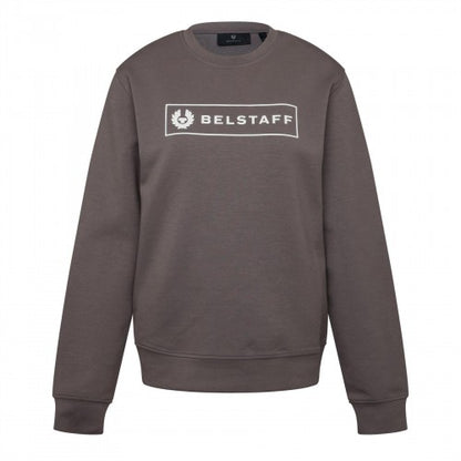 Front - Belstaff Mens Box Logo Crew Neck Sweatshirt