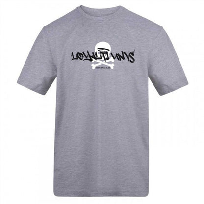 White-Blue - Front - Loyalti Unisex Adult Skull Logo T-Shirt