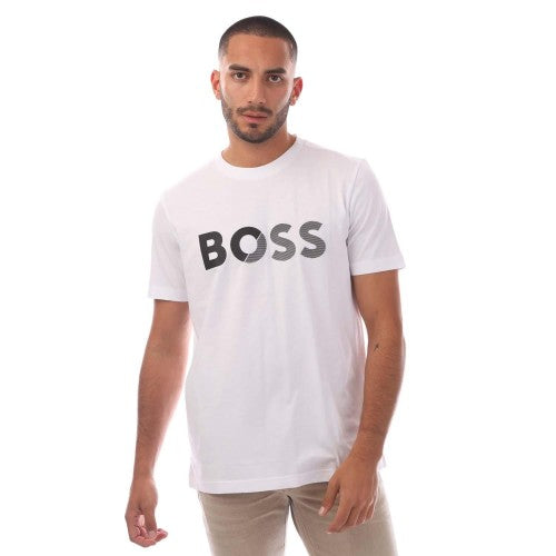 Front - Hugo Boss Mens Large Logo T-Shirt