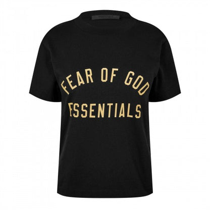 Front - Fear Of God Essentials Womens/Ladies Logo Triblend Cropped Boxy T-Shirt