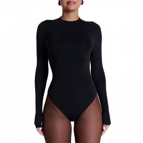Front - Naked Wardrobe Womens/Ladies Mock Neck Bodysuit