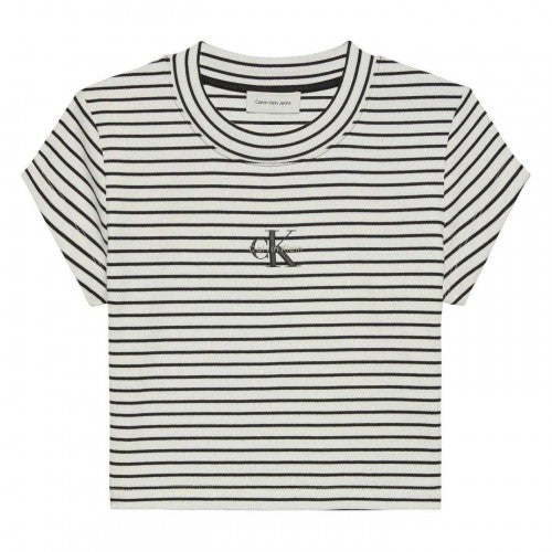 Front - Calvin Klein Womens/Ladies Cropped Fitted T-Shirt