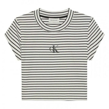 Front - Calvin Klein Womens/Ladies Cropped Fitted T-Shirt