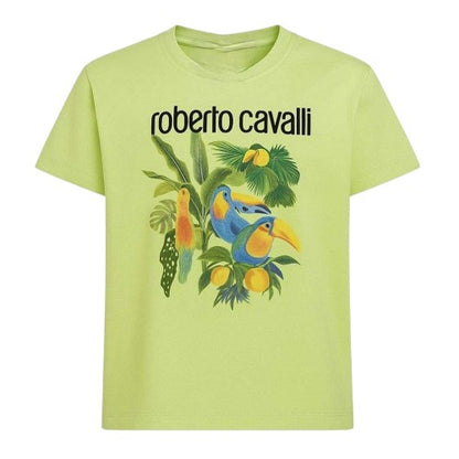Front - Roberto Cavalli Childrens/Kids Logo Regular Short-Sleeved T-Shirt