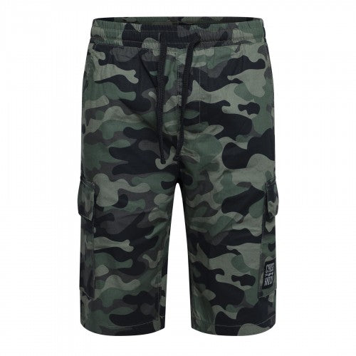 Front - Crosshatch Mens Camouflage Cargo Shorts