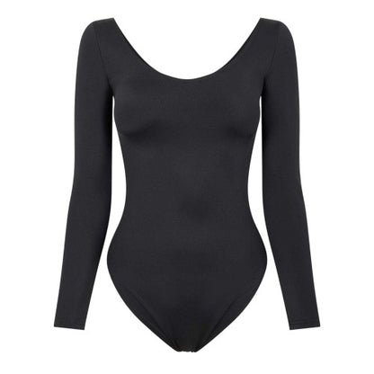 Front - Balenciaga Womens/Ladies Plain Jersey Fitted Bodysuit